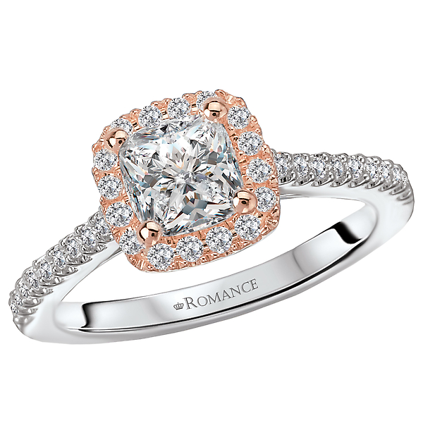 Two Tone Semi-Mount Diamond Ring