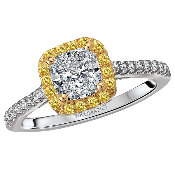 Two Tone Semi-Mount Diamond Ring