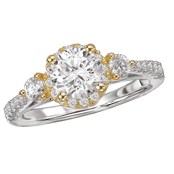 Two Tone Semi-Mount Diamond Ring