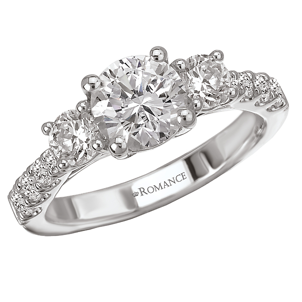 3-Stone Semi-Mount Diamond Ring