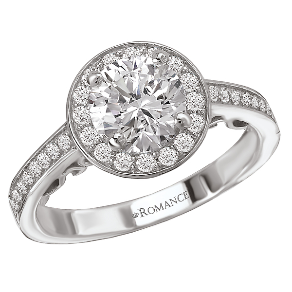 Round Halo Semi-Mount Diamond Ring