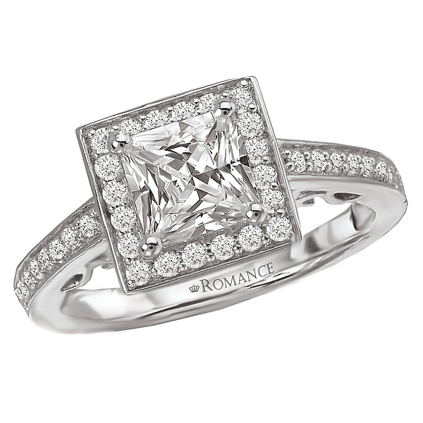 Halo Semi-Mount Diamond Ring