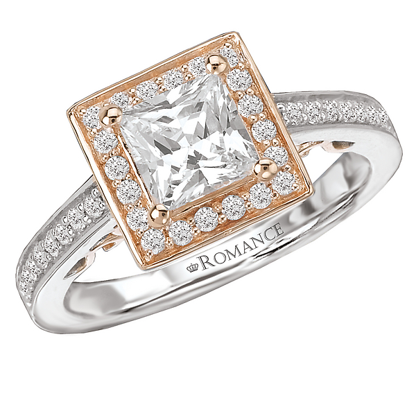 Two Tone Semi-Mount Diamond Ring