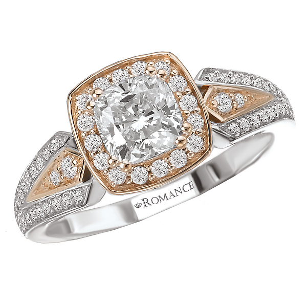 Two Tone Semi-Mount Diamond Ring