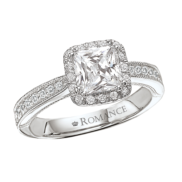 Halo Semi-Mount Diamond Ring