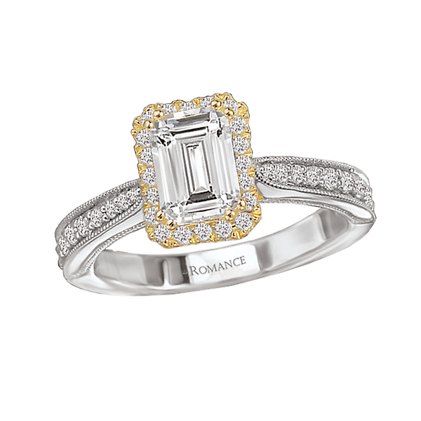 Two Tone Semi-Mount Diamond Ring