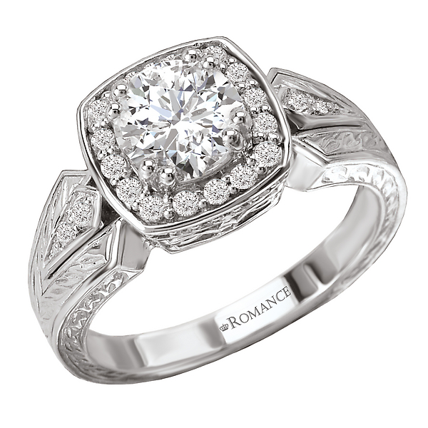 Halo Semi-Mount Diamond Ring