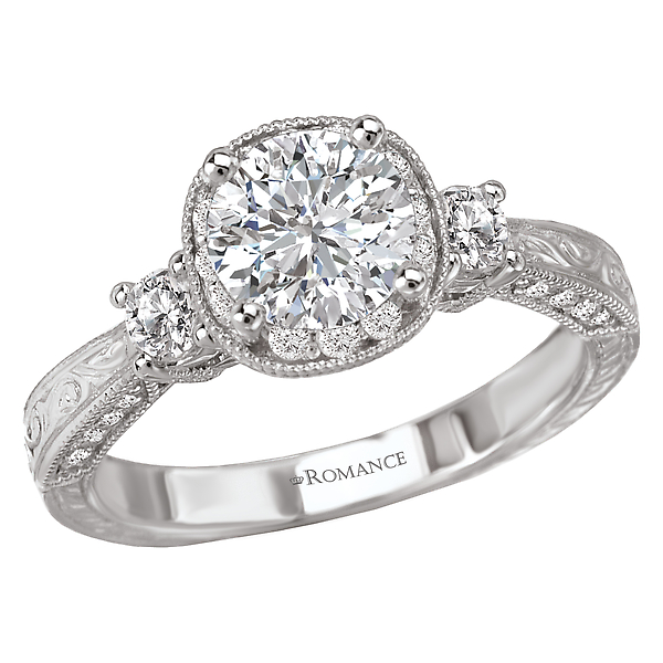 Round Halo Semi-Mount Diamond Ring