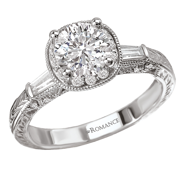 Halo Semi-Mount Diamond Ring