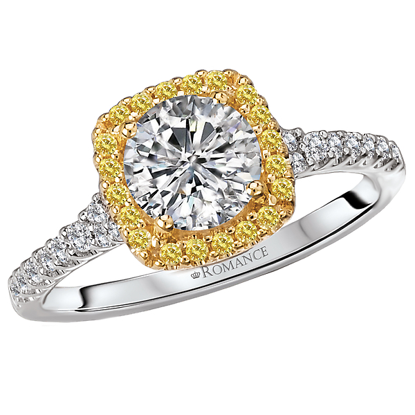 Two Tone Semi-Mount Diamond Ring