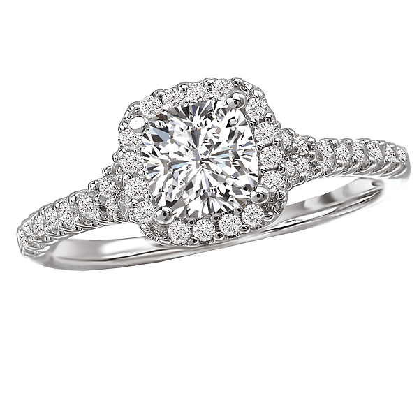 Halo Semi-Mount Diamond Ring