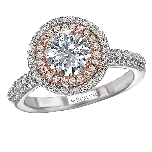 Two Tone Semi-Mount Diamond Ring
