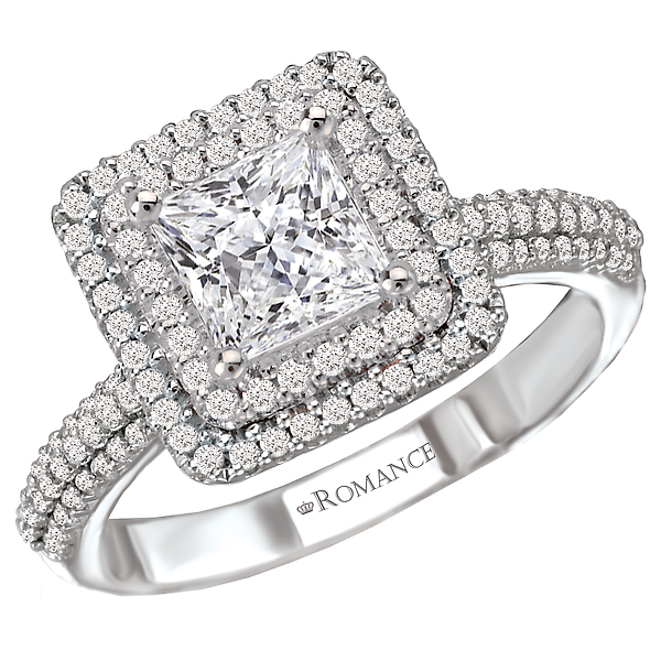 Halo Semi-Mount Diamond Ring