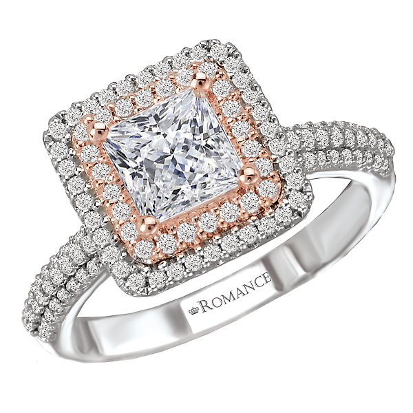 Two Tone Semi-Mount Diamond Ring