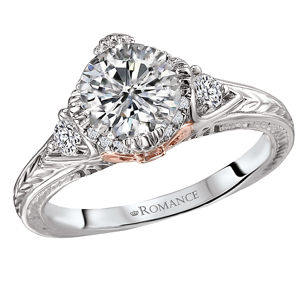 Two Tone Semi-Mount Diamond Ring