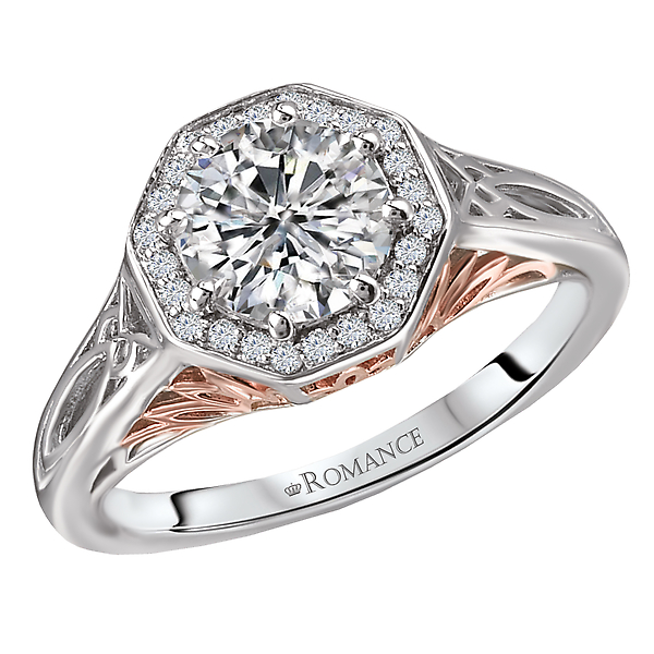 Two Tone Semi-Mount Diamond Ring