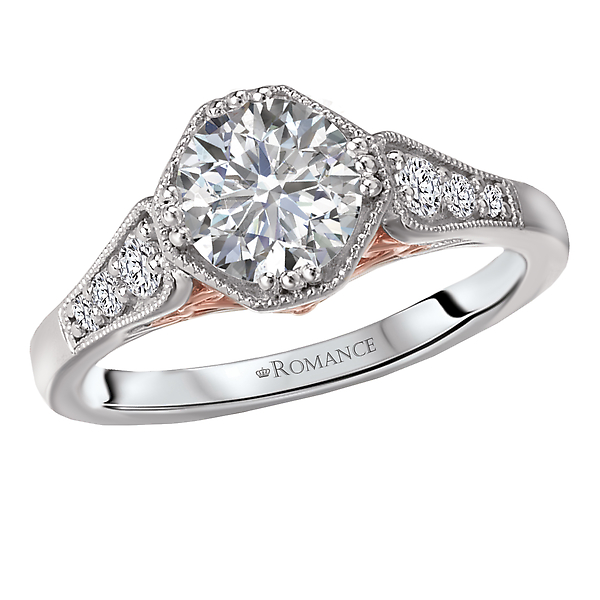 Two Tone Semi-Mount Diamond Ring