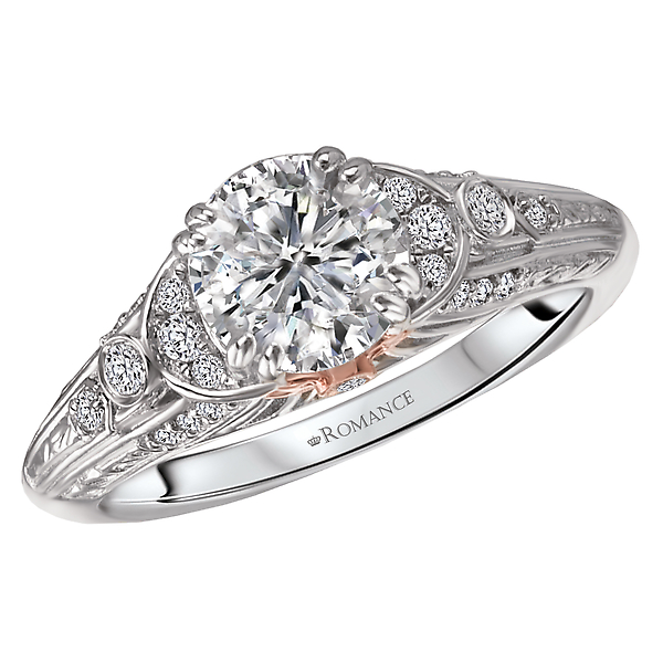 Two Tone Semi-Mount Diamond Ring