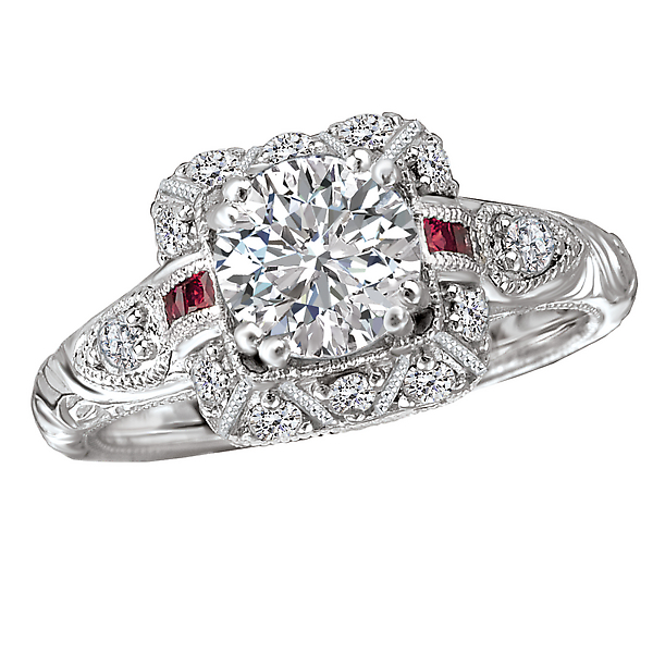 Ruby and Diamond Semi-Mount Ring