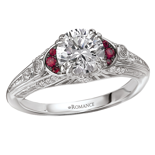 Ruby and Diamond Semi-Mount Ring