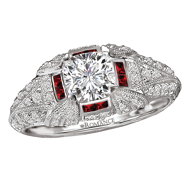 Ruby and Diamond Semi-Mount Ring