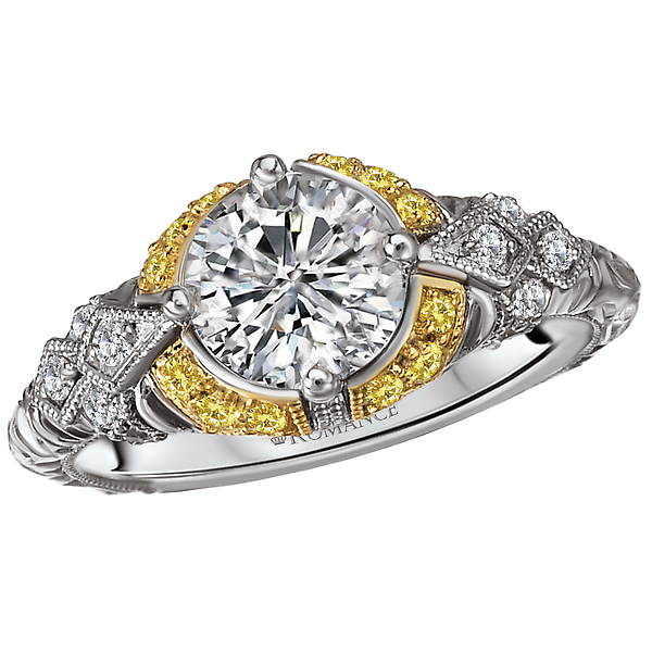 Two Tone Semi-Mount Diamond Ring