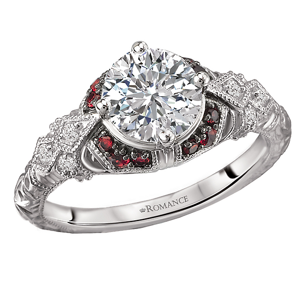 Ruby and Diamond Semi-Mount Ring