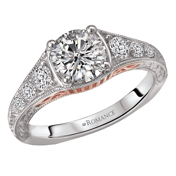 Two Tone Semi-Mount Diamond Ring