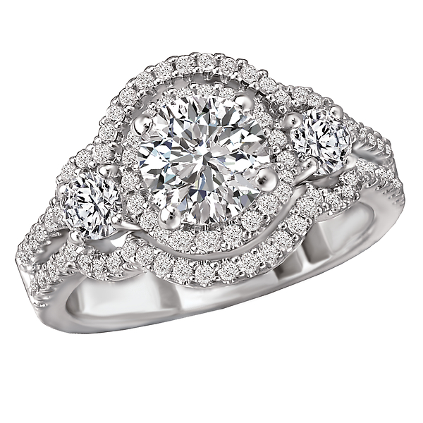 Halo Semi-Mount Diamond Ring