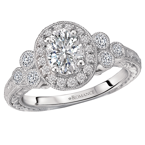 Halo Semi-Mount Diamond Ring