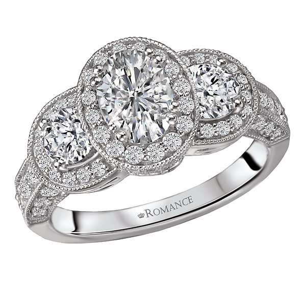 Halo Semi-Mount Diamond Ring