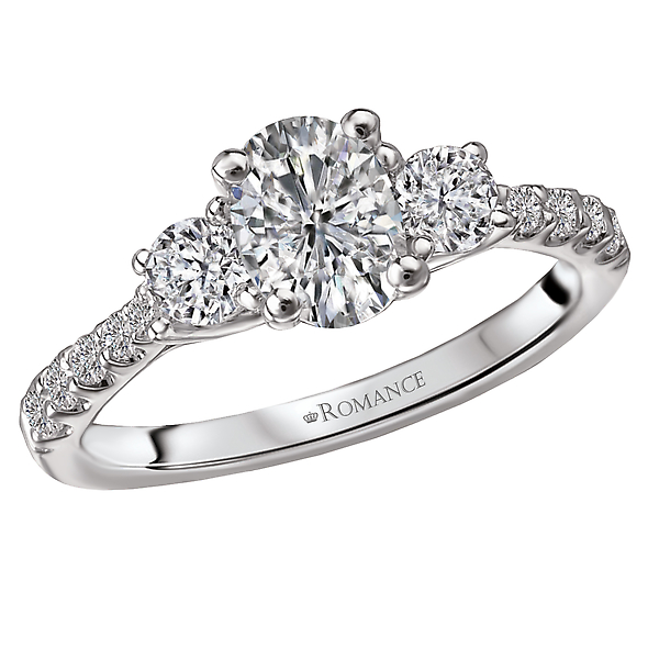 3 Stone Semi-Mount Diamond Ring