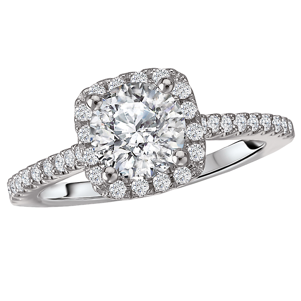 Halo Semi-Mount Diamond Ring
