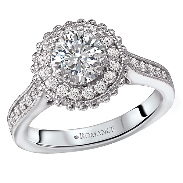 Halo Semi-Mount Diamond Ring