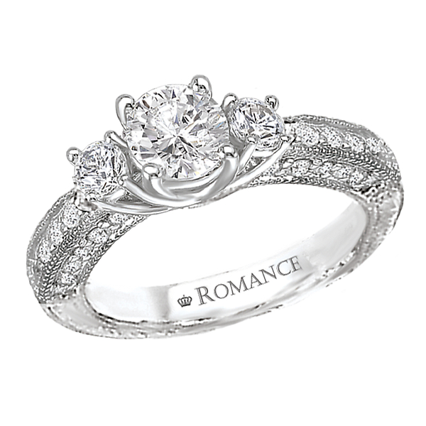 3 Stone Semi-Mount Diamond Ring