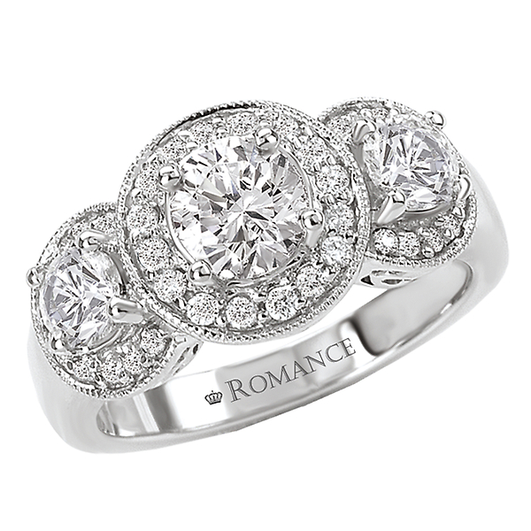 Triple Halo Semi-Mount Diamond Ring