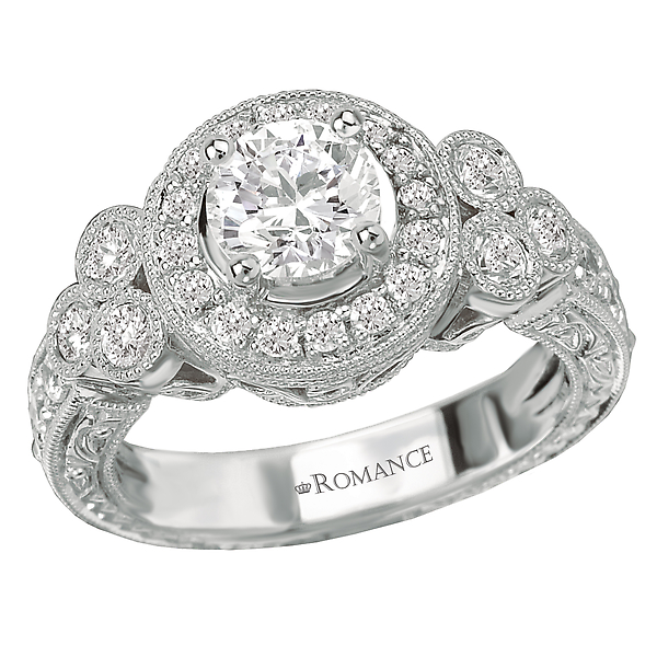 Halo Semi-Mount Diamond Ring