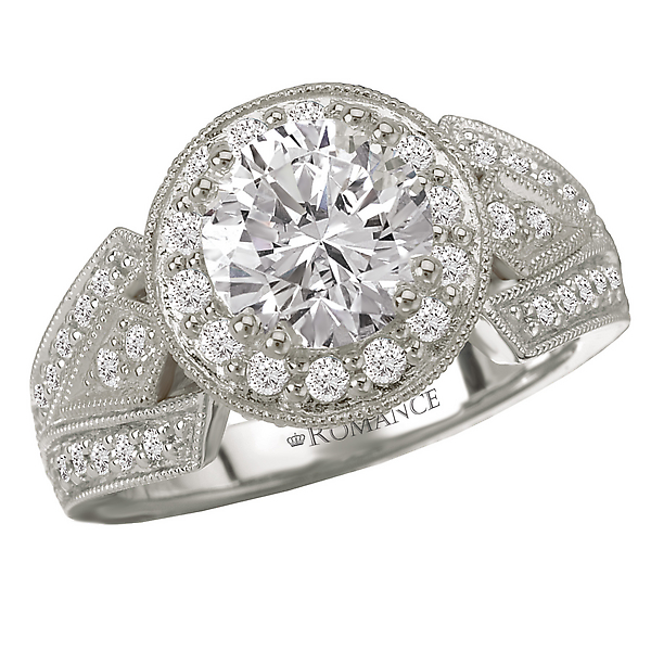 Halo Semi-Mount Diamond Ring
