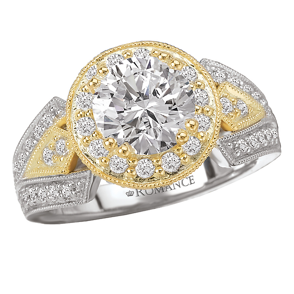 Two Tone Semi-Mount Diamond Ring