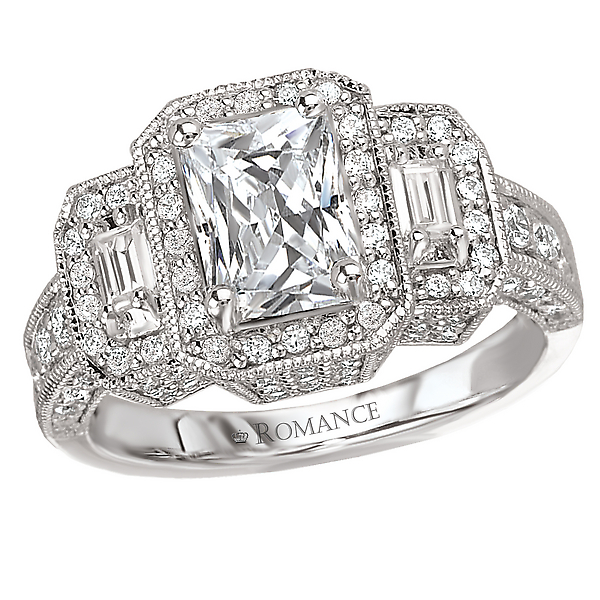 Halo Semi-Mount Diamond Ring