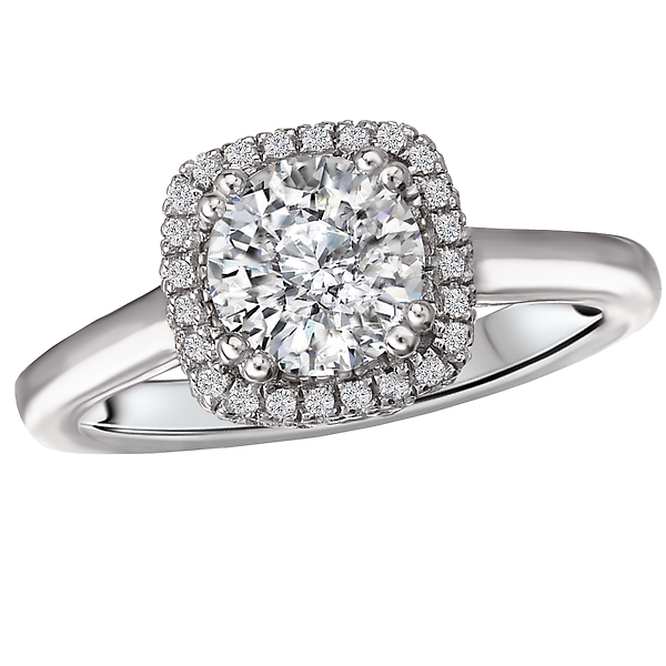 Halo Semi-Mount Diamond Ring