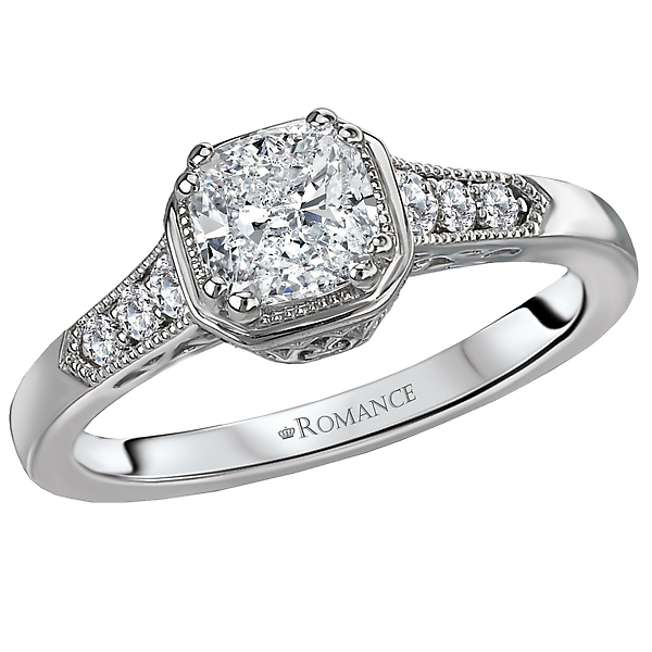Halo Semi-Mount Diamond Ring