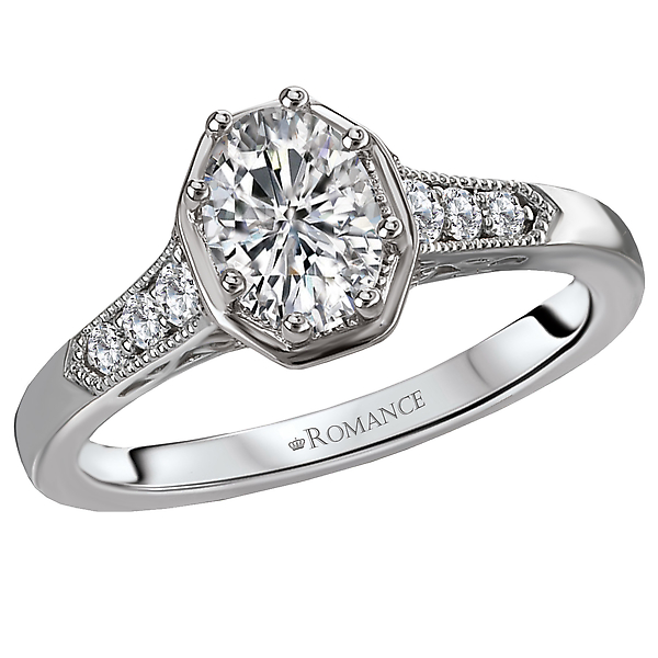 Halo Semi-Mount Diamond Ring