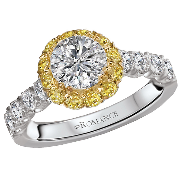 Two Tone Semi-Mount Diamond Ring