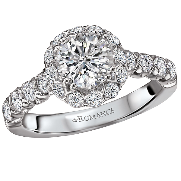 Halo Semi-Mount Diamond Ring