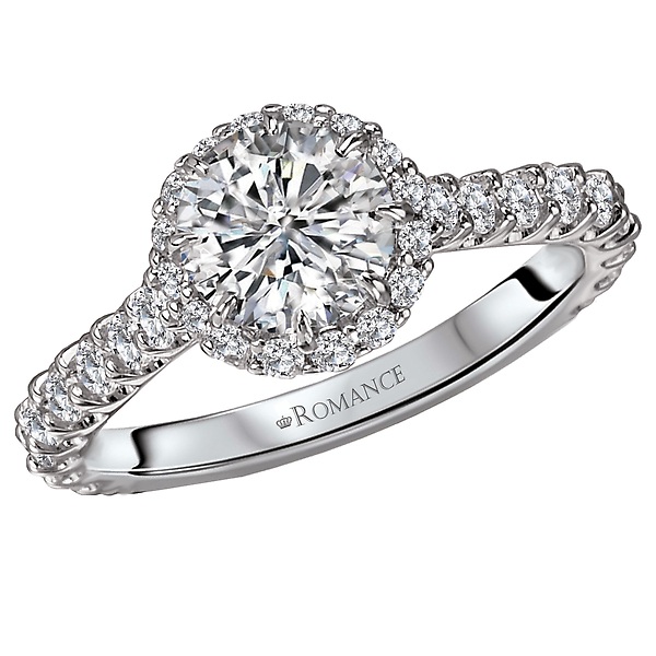 Halo Semi-Mount Diamond Ring