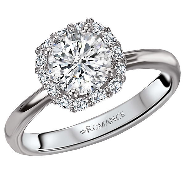 Halo Semi-Mount Diamond Ring