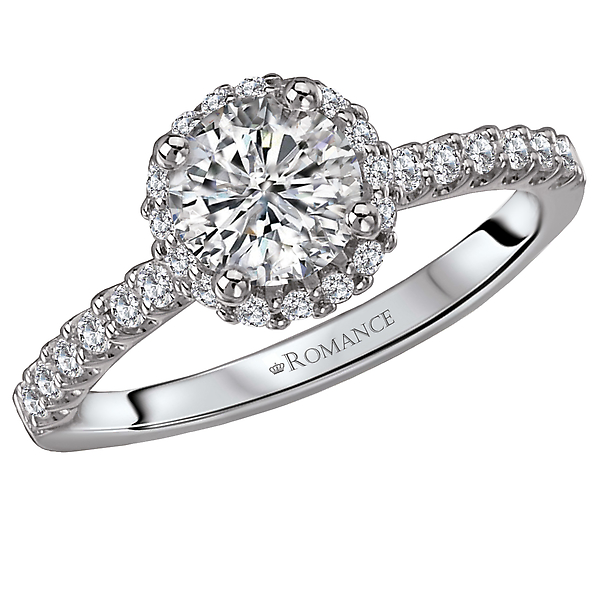 Halo Semi-Mount Diamond Ring