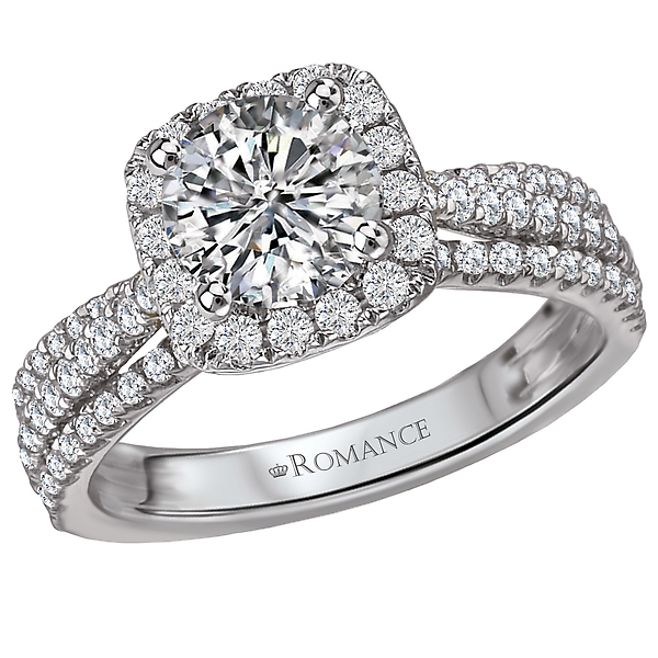 Halo Semi-Mount Diamond Ring