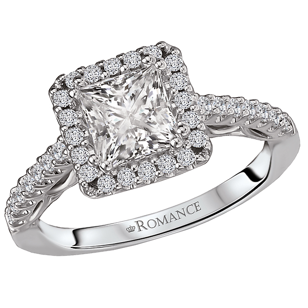 Halo Semi-Mount Diamond Ring